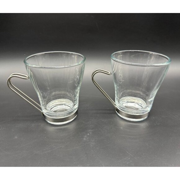 Bormioli Rocco Cappuccino Glasses Coffee Cups Espresso Vitrosax Italy Clear - Picture 4 of 10